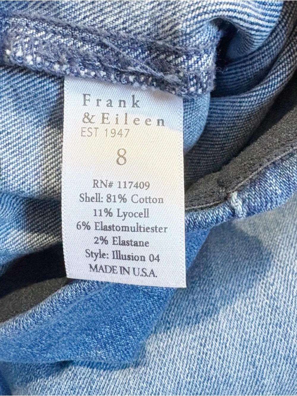 Frank and Eileen Westport Illusion Wide-Leg Pull-On Jean Size 8 Soft Denim - Picture 13 of 16